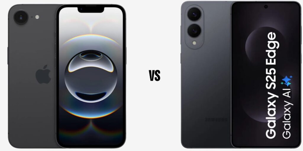 Samsung s25 EDGE vs iphone 16E specs comparision